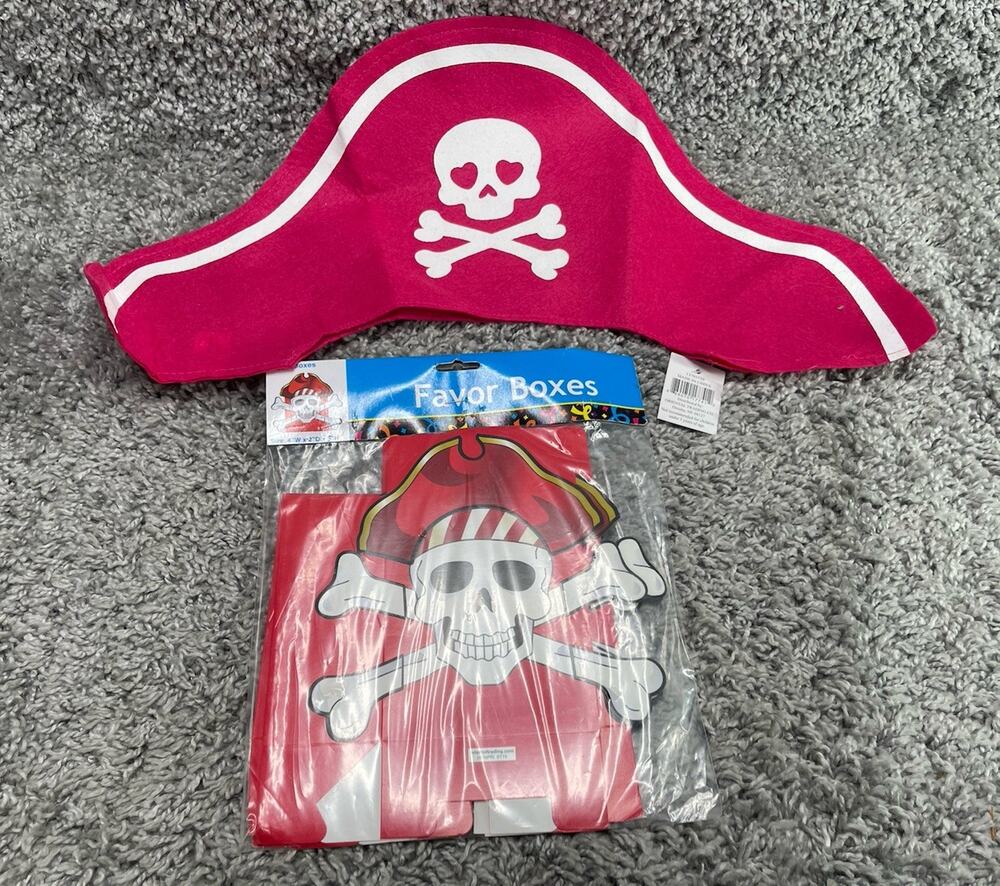 Felt Pirate Hat Buccaneer Costume Children's Pirate Hat Pink 20"x8" Favor Boxes